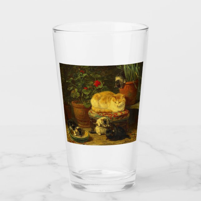 Verre Les chatons en jeu (Devant)