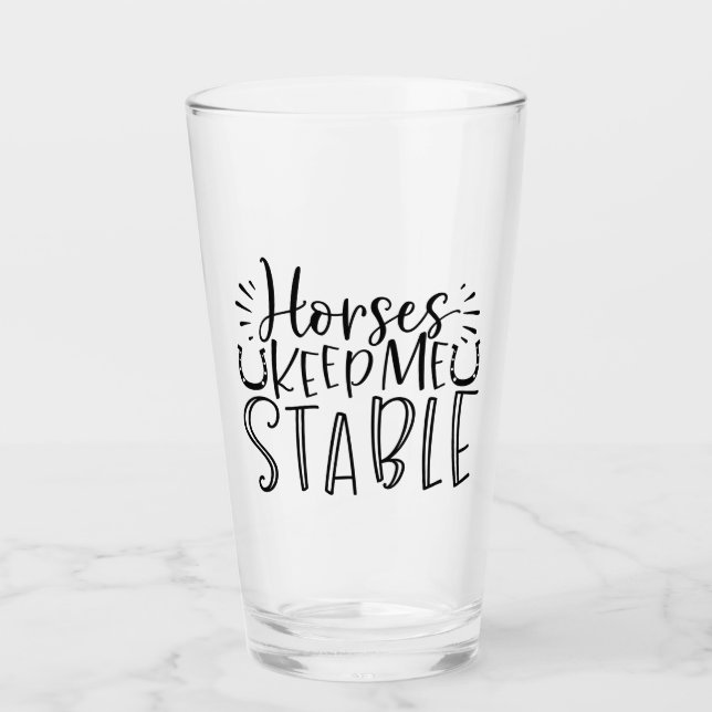 Verre Les chevaux me maintiennent stable (Devant)