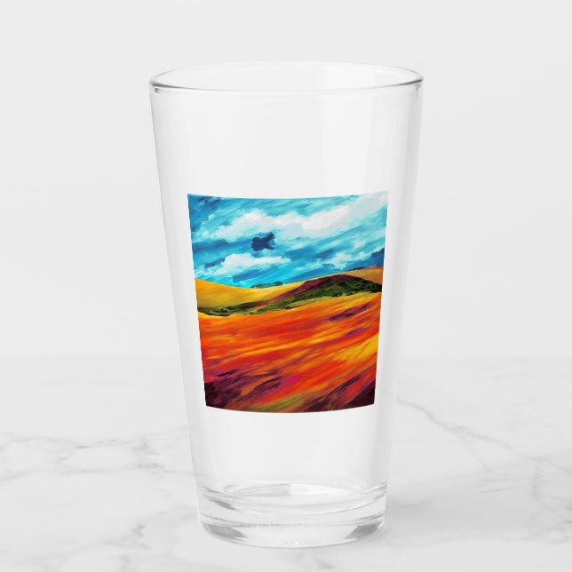 Verre Les collines rouges jaunes (Devant)