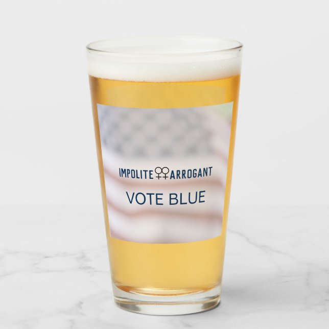 Verre Les femmes obsédées votent bleu 2024 (Devant (rempli))