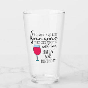 Verre Les femmes sont comme le vin 60e anniversaire verr