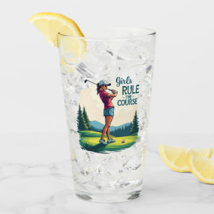 Verre Les filles gouvernent le parcours Retro Golf Illus
