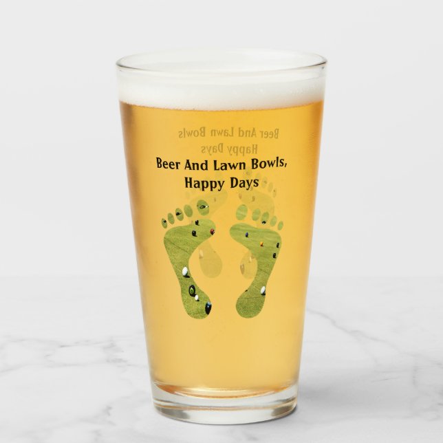 Verre Les Jours Heureux De La Bière Et De La Pelouse, (Dos (rempli))