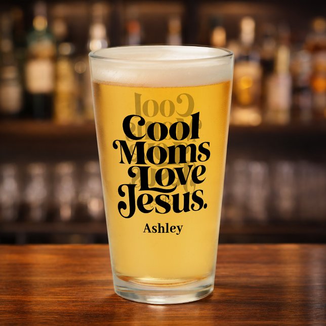 Verre Les mamans cool aiment Jésus (Créateur téléchargé)