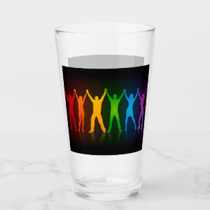 Verre Les six silhouettes debout de Slipperyjoe, bras le