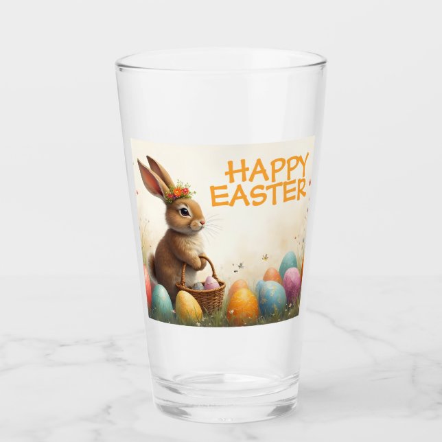 Verre Les voeux du printemps du lapin de Pâques (Devant)