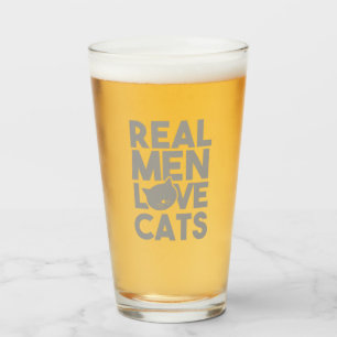 Verre Les vrais hommes aiment les chats