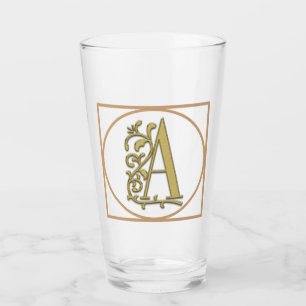 Verre LETTRE A MONOGRAM Beau Mariage Nouveau Accueil Cad