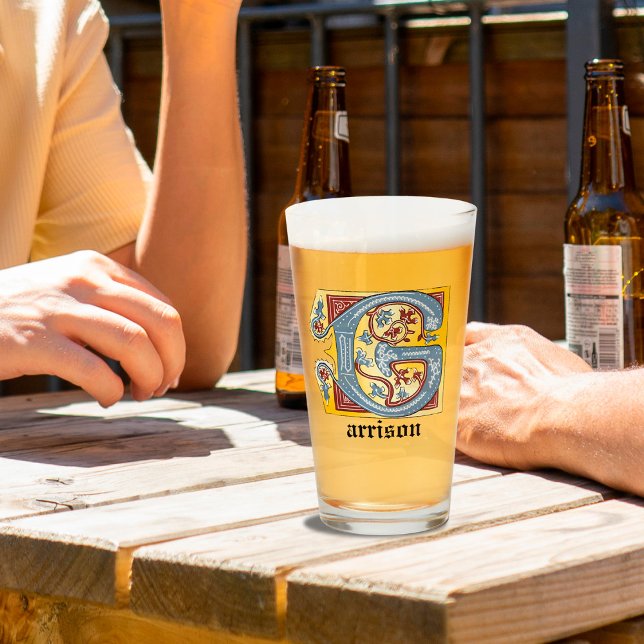 VERRE LETTRE BLEUE ET ROUGE MOYENNE G ÉCLAIRÉE (Créateur téléchargé)