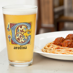VERRE LETTRE BLEUE MOYENNE ET ROUGE LIVRE ÉCLAIRÉ C