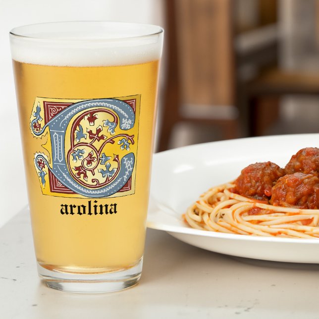VERRE LETTRE BLEUE MOYENNE ET ROUGE LIVRE ÉCLAIRÉ C (Créateur téléchargé)