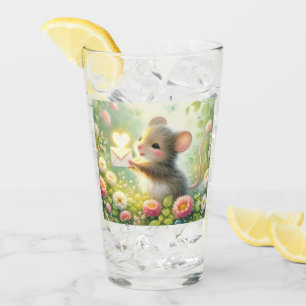 Verre Lettre d'amour de souris de cottage Prairie
