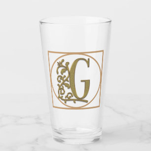 Verre LETTRE G MONOGRAM Beau Mariage Nouveau Accueil Cad