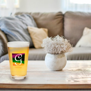 Verre LETTRE INITIALE MONOGRAPHIQUE Moderne