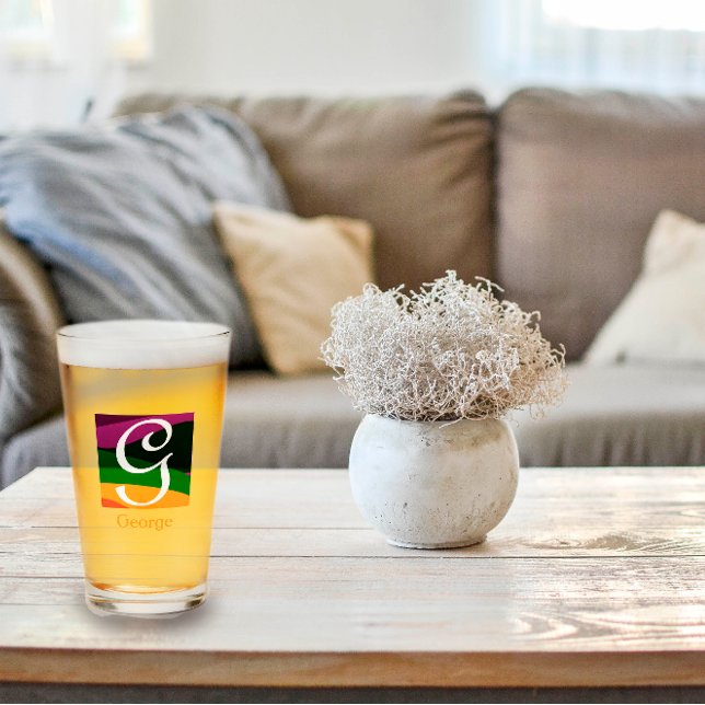 Verre LETTRE INITIALE MONOGRAPHIQUE Moderne (Créateur téléchargé)