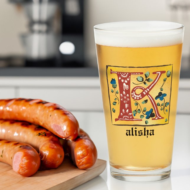 Verre LETTRE MOYENNE Florale Illuminée K MONO (Créateur téléchargé)