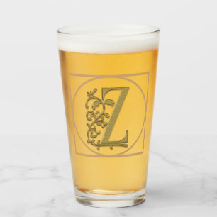 Verre LETTRE Z MONOGRAM Beau Mariage Nouveau Accueil Cad