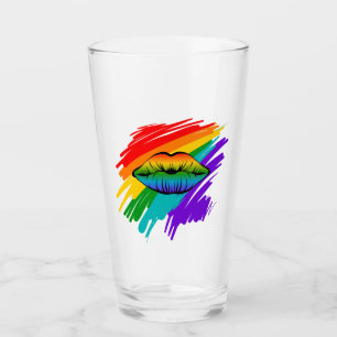 Verre Lèvres arc-en-ciel