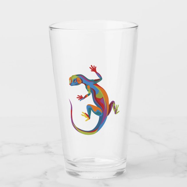 Verre Lézard Peint (Devant)