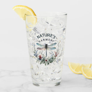 Verre L'harmonie de la nature - libellule artistique