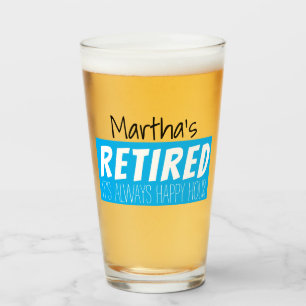 Verre L'heure joyeuse de la retraite personnalisée