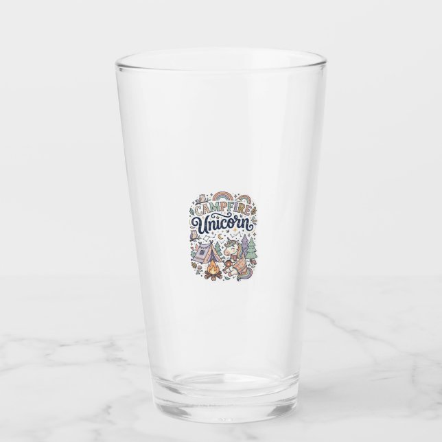 Verre Licorne Feu de camp Licorne Autocollant vectoriel  (Devant)