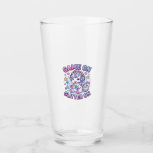 Verre Licorne Jeu Sur Paillettes Sur Graphisme Marchandi