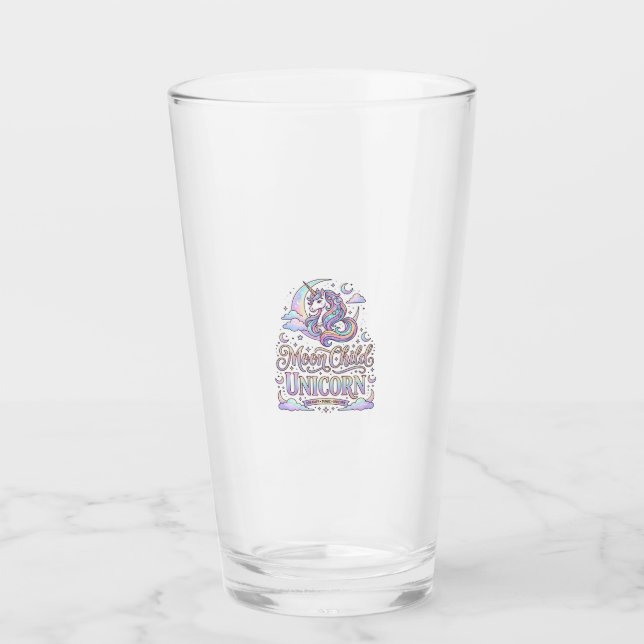 Verre Licorne Lune Enfant Licorne Conception Originale Z (Devant)