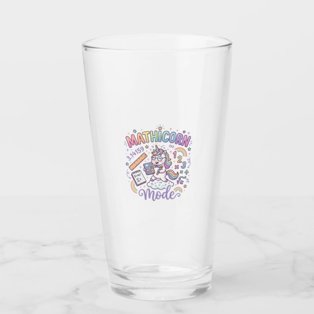 Verre Licorne Mathicorne Mode Typographie Adorable Desig (Devant)