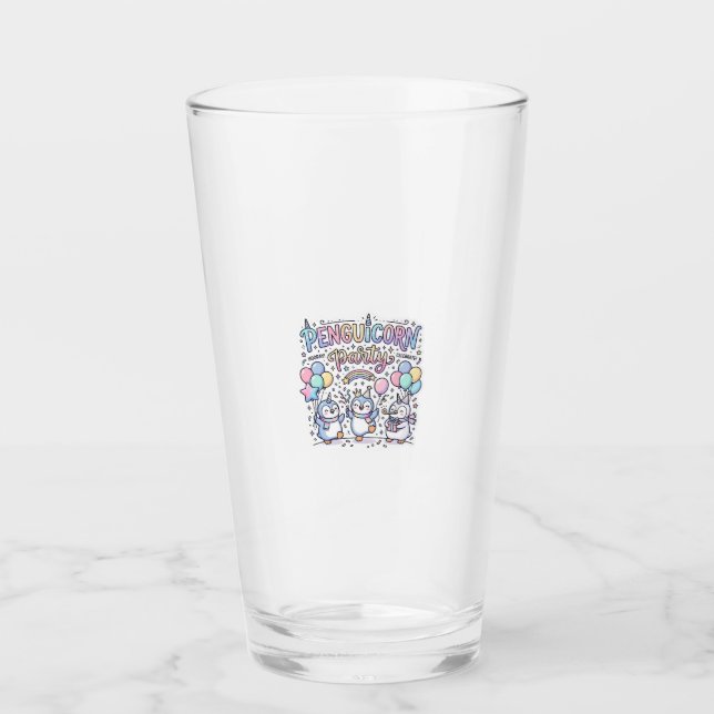 Verre Licorne Penguicorne Fête Vecteur Premium Vector De (Devant)