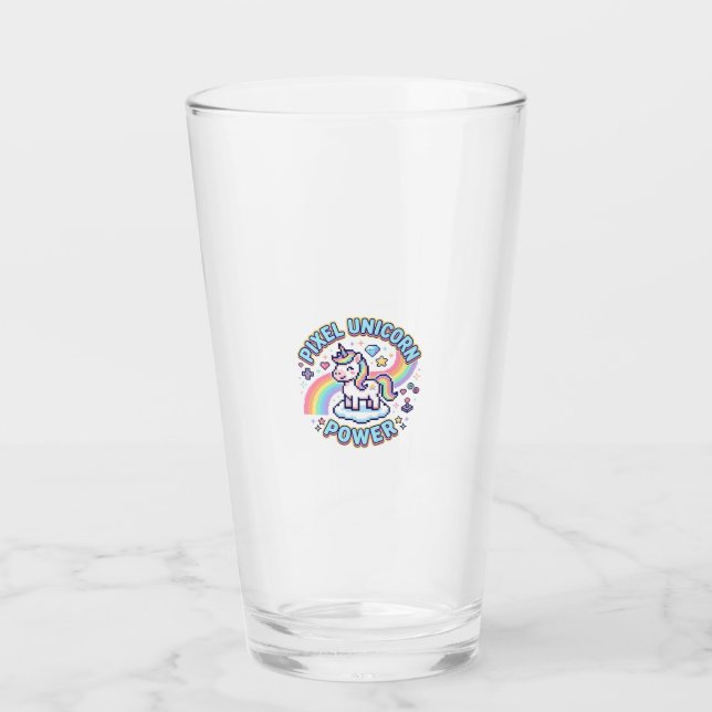 Verre Licorne Pixel Licorne Puissance Conception Graphiq (Devant)