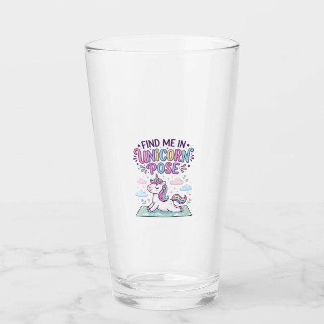 Verre Licorne Trouvez-moi en Licorne Pose Impression Prê (Devant)