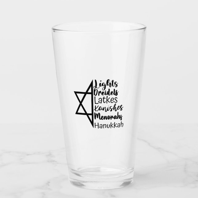 Verre Light Dreidel Latke Kanish Menorah Hanoukka (Devant)