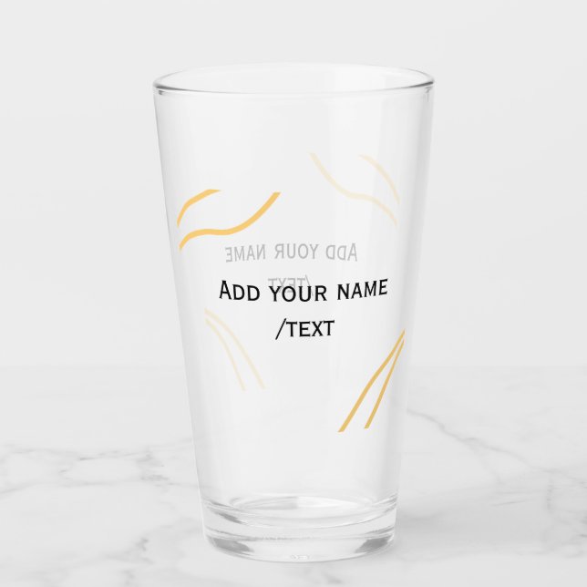 Verre lignes de texte de message de nom de bordure espag (Devant)