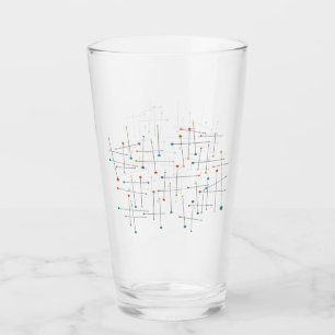 Verre Lignes Et Points Du Milieu Du Siècle Funky Rétro