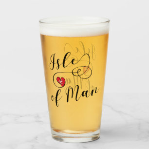 Verre L'île de Man Drapeau dans un coeur, Manx