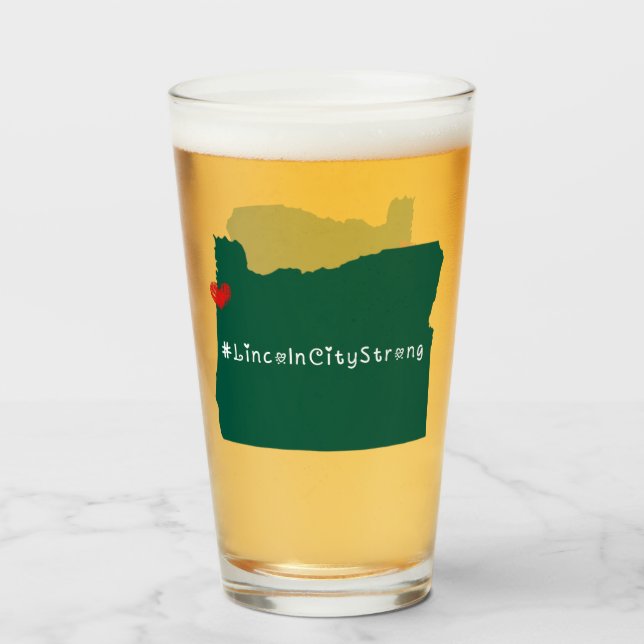 Verre Lincoln City Strong Heart Green (Devant (rempli))