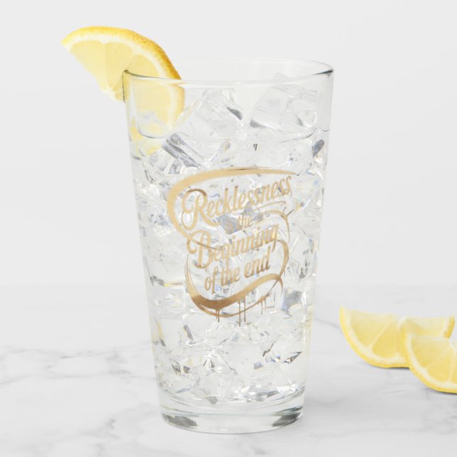 Verre L'insouciance est le début de la fin (Devant glace)