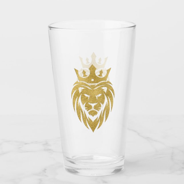 Verre Lion Avec Couronne - Style Or 3 (Devant)