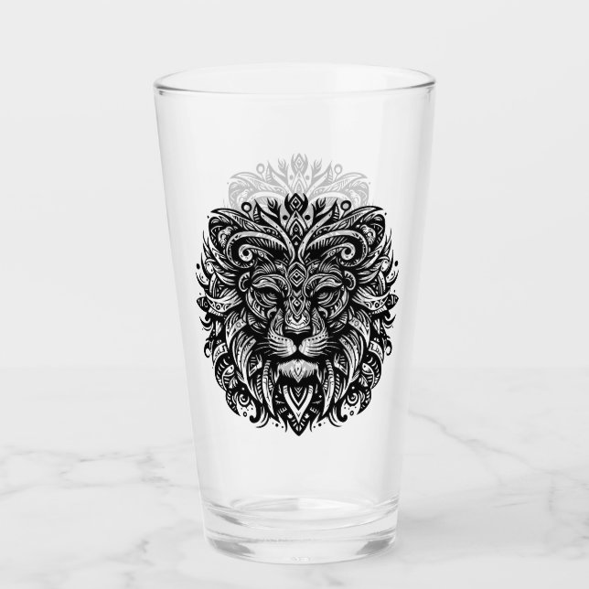 Verre Lion tribal (Devant)