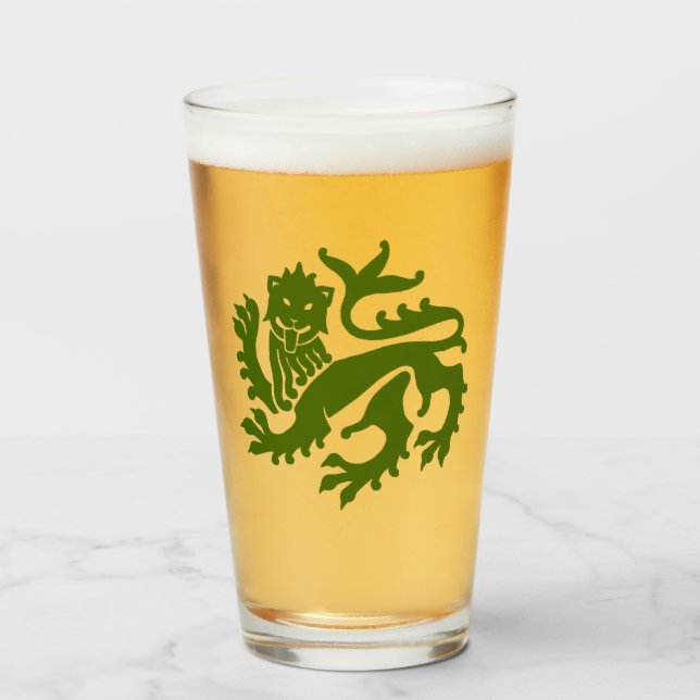 Verre Lion vert de renaissance gothique (Devant (rempli))