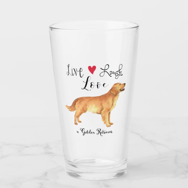 Verre Live Laugh Love a Golden Retriever Glass (Devant)