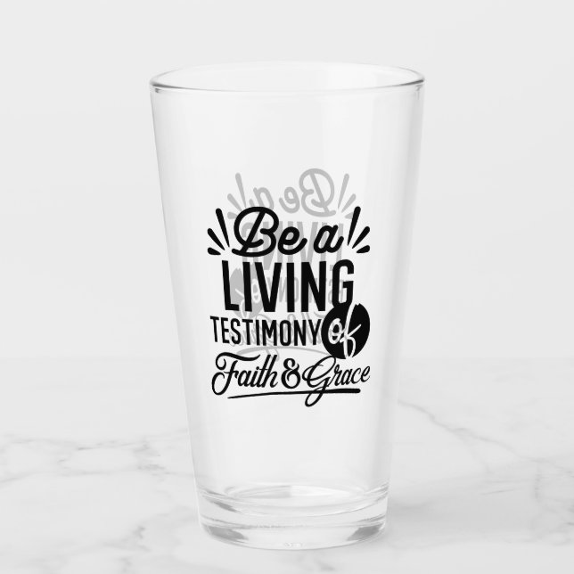 Verre Living Testimony Bible Quote Christian Motivation (Devant)