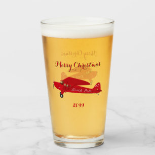 Verre Livraison du pôle Nord Vintage Avion Noël