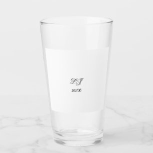 Verre LJ Monogram Élégant Mariage moderne