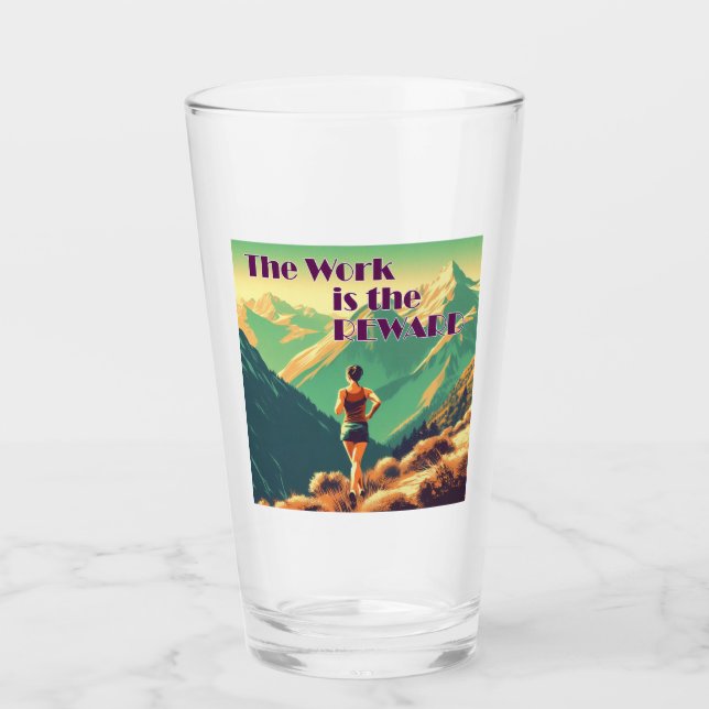 Verre L'Oeuvre Est La Récompense Femme Runner Mountains (Devant)