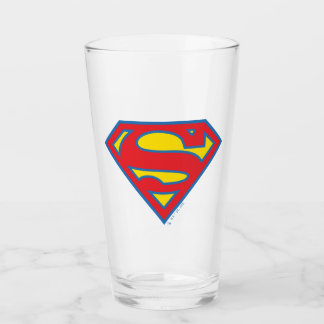 Verre Logo classique Supergirl avec fond bleu