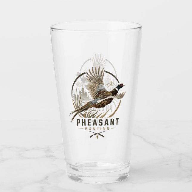 Verre Logo de chasse au faisan (Devant)