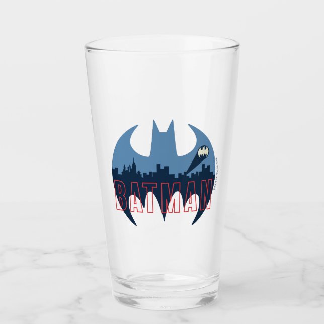 Verre Logo de chauve-souris avec signal Gotham & Bat (Devant)