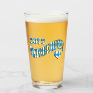 Verre Logo de couleurs du drapeau bavarois Oktoberfest 2